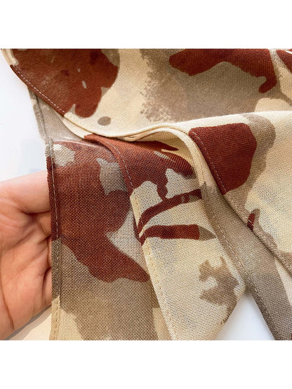 Scarvii - Painterly Floral Tassel Square Scarf