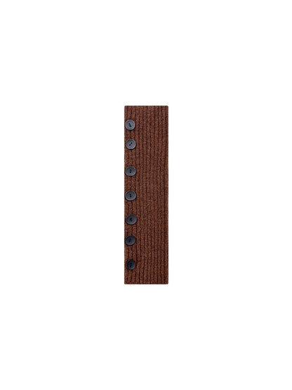 Cozyra - Ribbed Button Accent Mid-Calf Leg Warmer