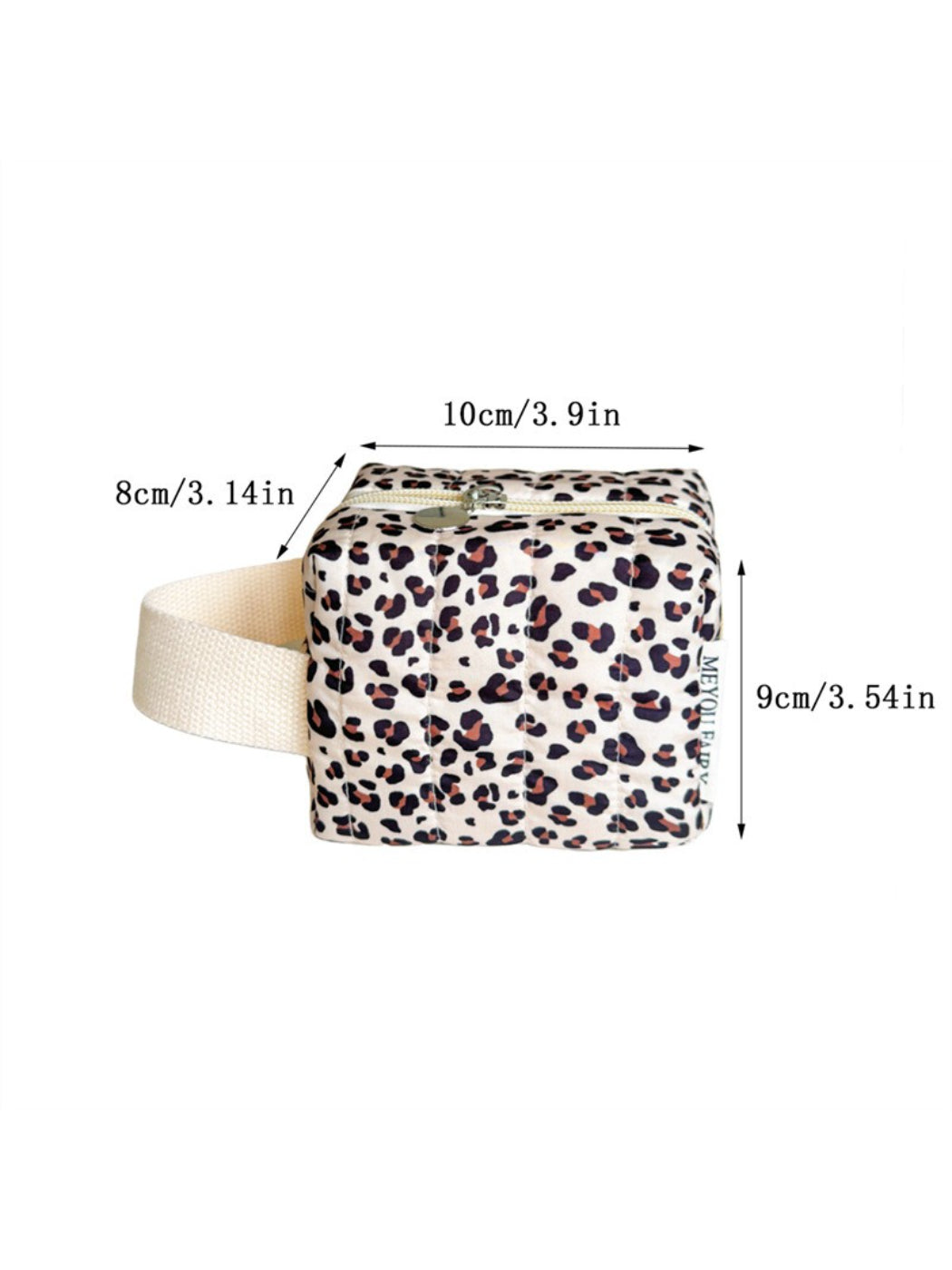 Cosbai soft handle cosmetic bag photographed from an angled top view