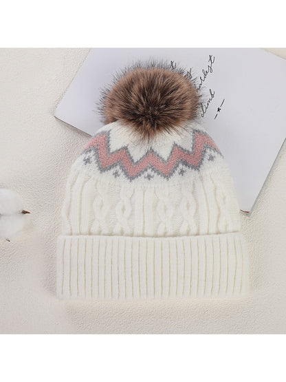 Haila - Winter Thick Knitted Beanie with Pom