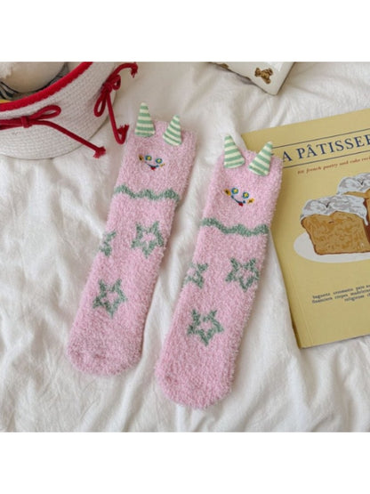 Rufia - Cartoon Star Monster Pattern Crew Socks