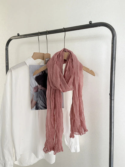 Scarvii - Crinkled Texture Sheer Scarf