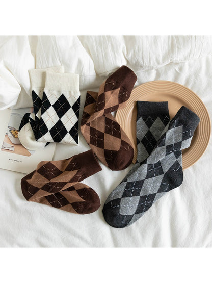 Rufia - Classic Argyle Rhythm Crew Socks