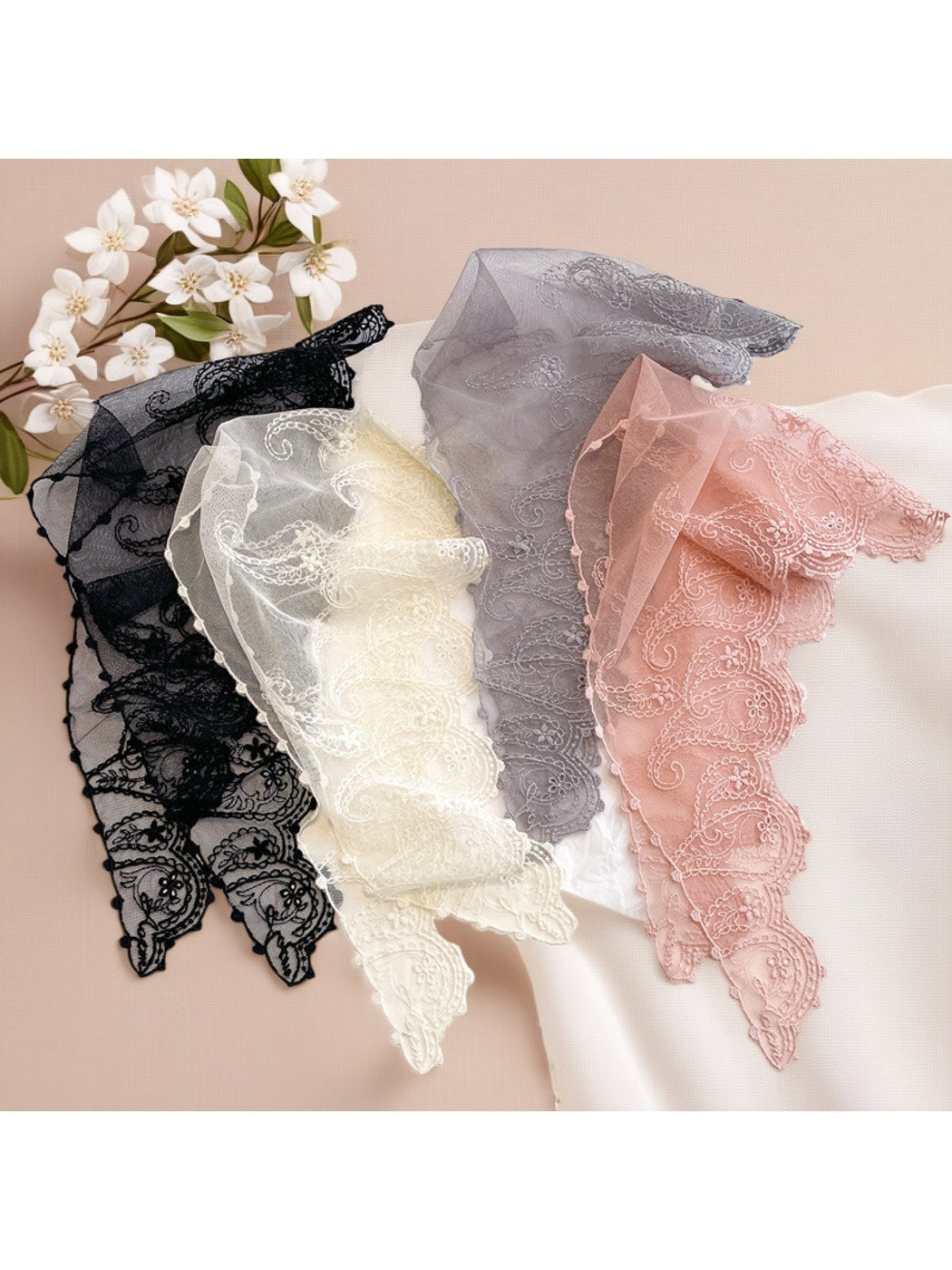 Scarvii - Lace Paisley Decorative Bandana Scarf
