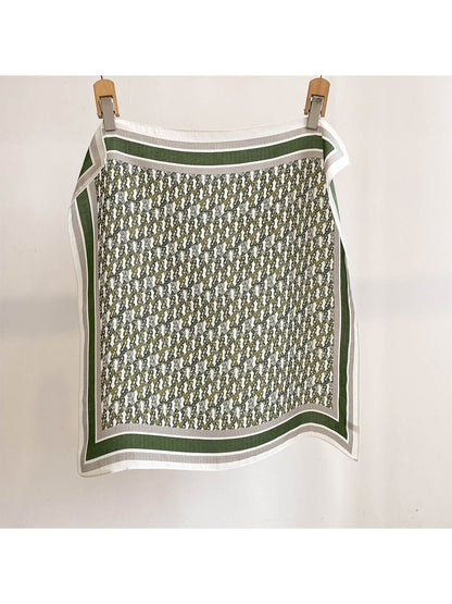 Scarvii - Chain Print Simple Border Square Scarf