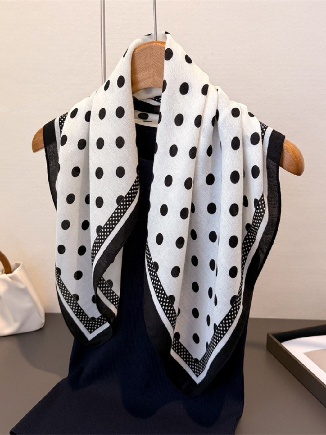 Scarvii - Square Scarf with Polka Dots – Classic & Stylish