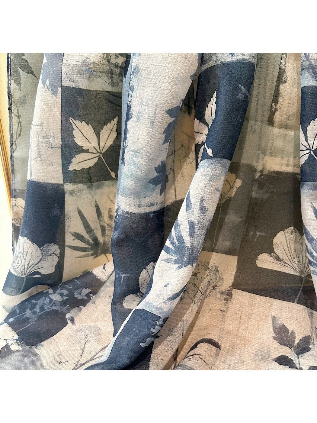 Scarvii - Vintage Blue Patchwork Summer Wrap Scarf