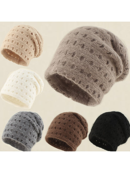 Haila - Solid Color Pull-On Knit Beanie