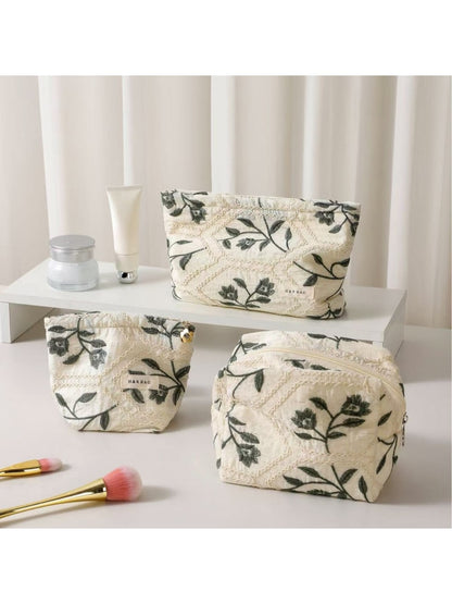 Cosbai - Floral Cosmetic Bag Handheld Storage Bag