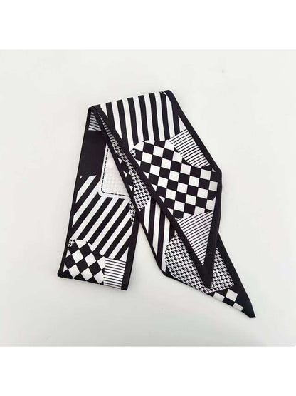 Scarvii - Bold Monochrome Pattern Skinny textile accessory detail view 7