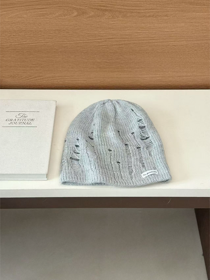 Haila - Distressed Knit Slouch Beanie