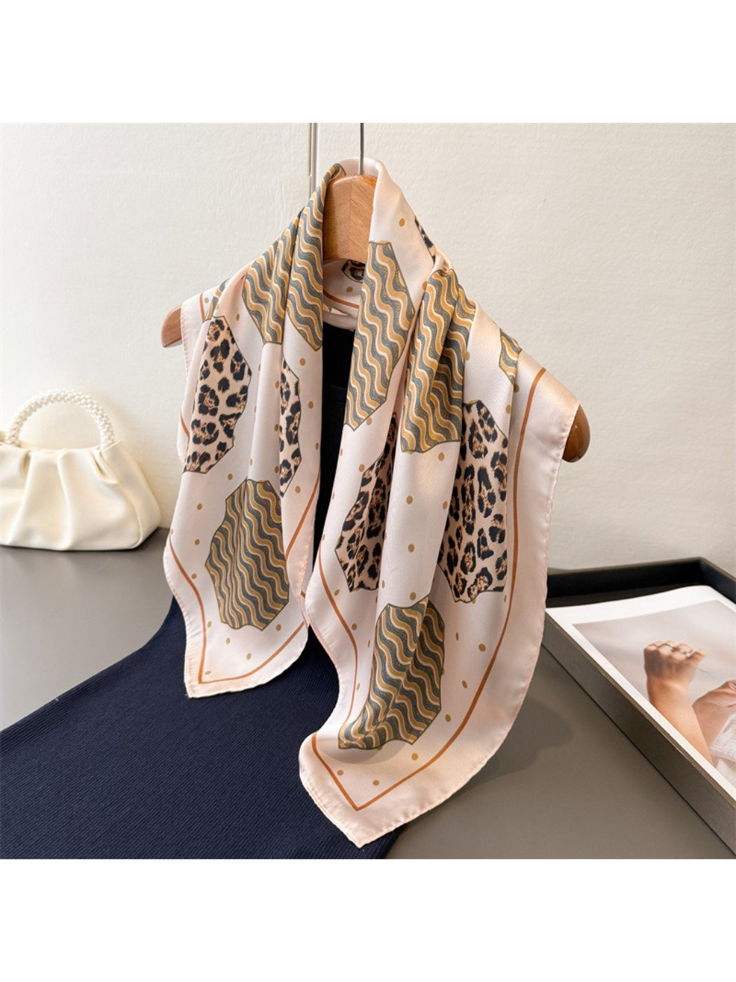 Scarvii Leopard Spot Patchwork Square Scarf