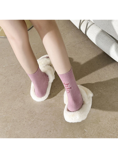 Rufia - Embroidered Smile Text Crew Socks product image 2