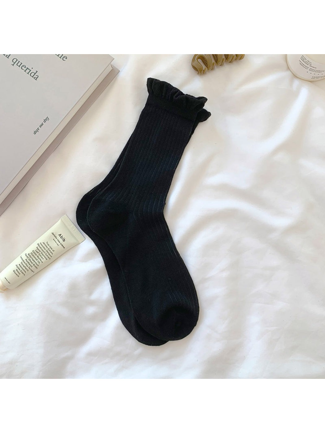 Rufia - Ribbed Ruffle Trim Classic Crew Socks product image 6
