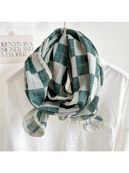 Scarvii - Casual Plaid Lightweight Scarf
