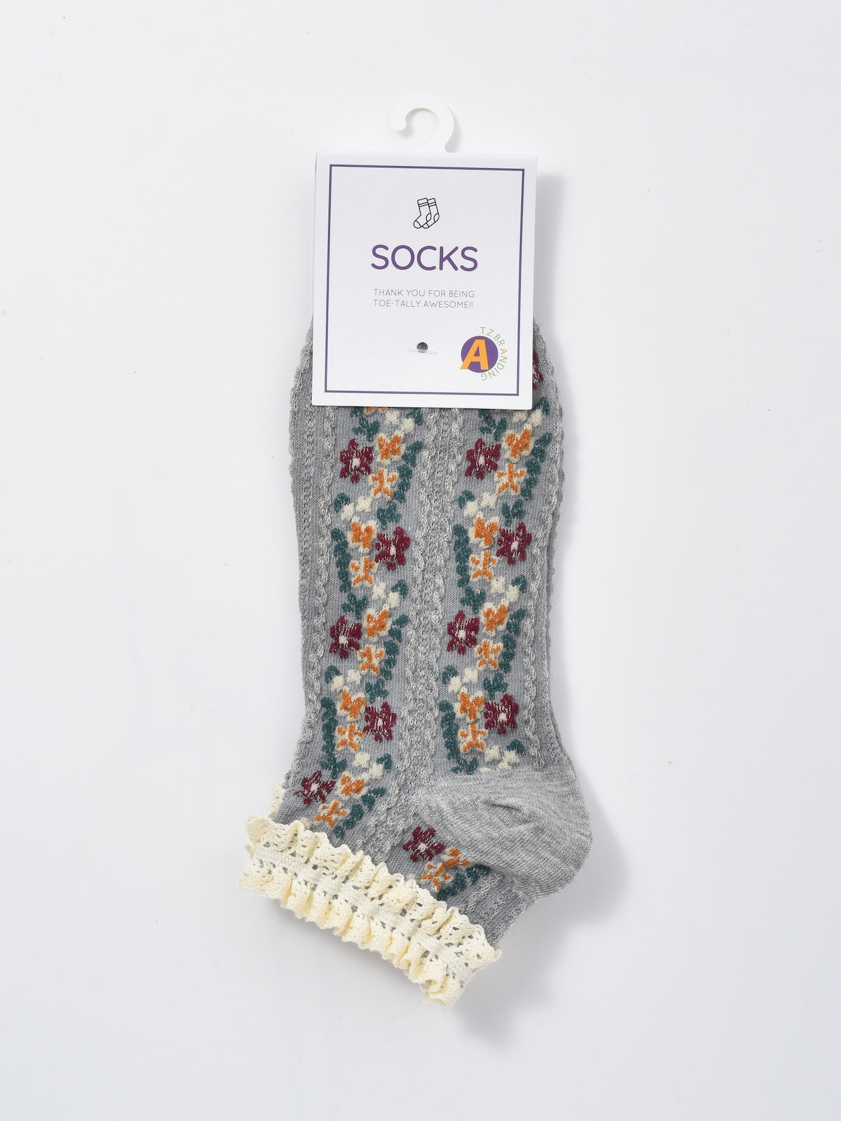 Rufia - Vintage Rolled Edge Floral Ankle Socks
