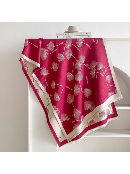 Scarvii Red Dandelion Print Shawl Wrap