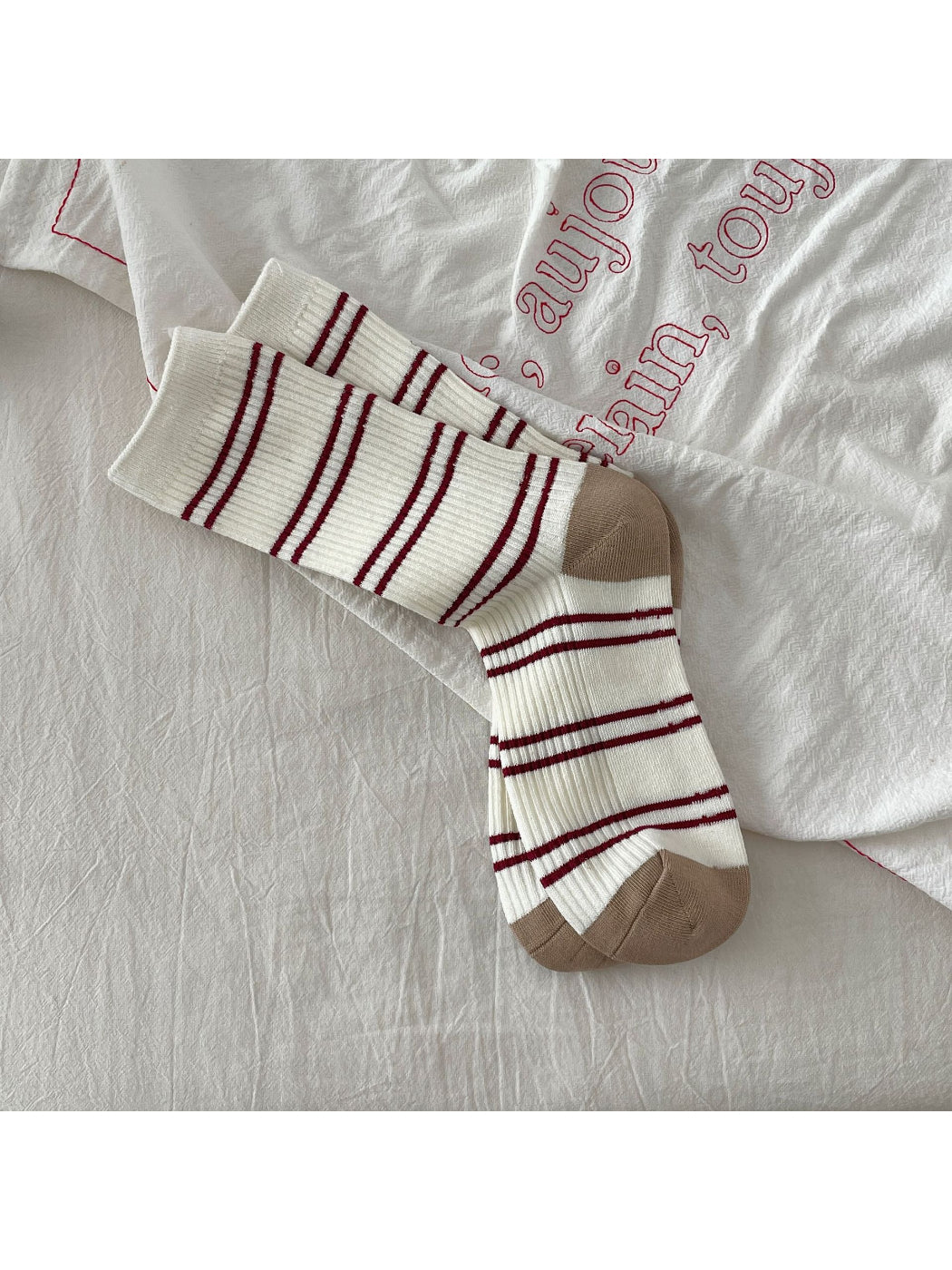 Rufia - Preppy Vintage Stripe Crew Socks