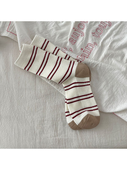 Rufia - Preppy Vintage Stripe Crew Socks