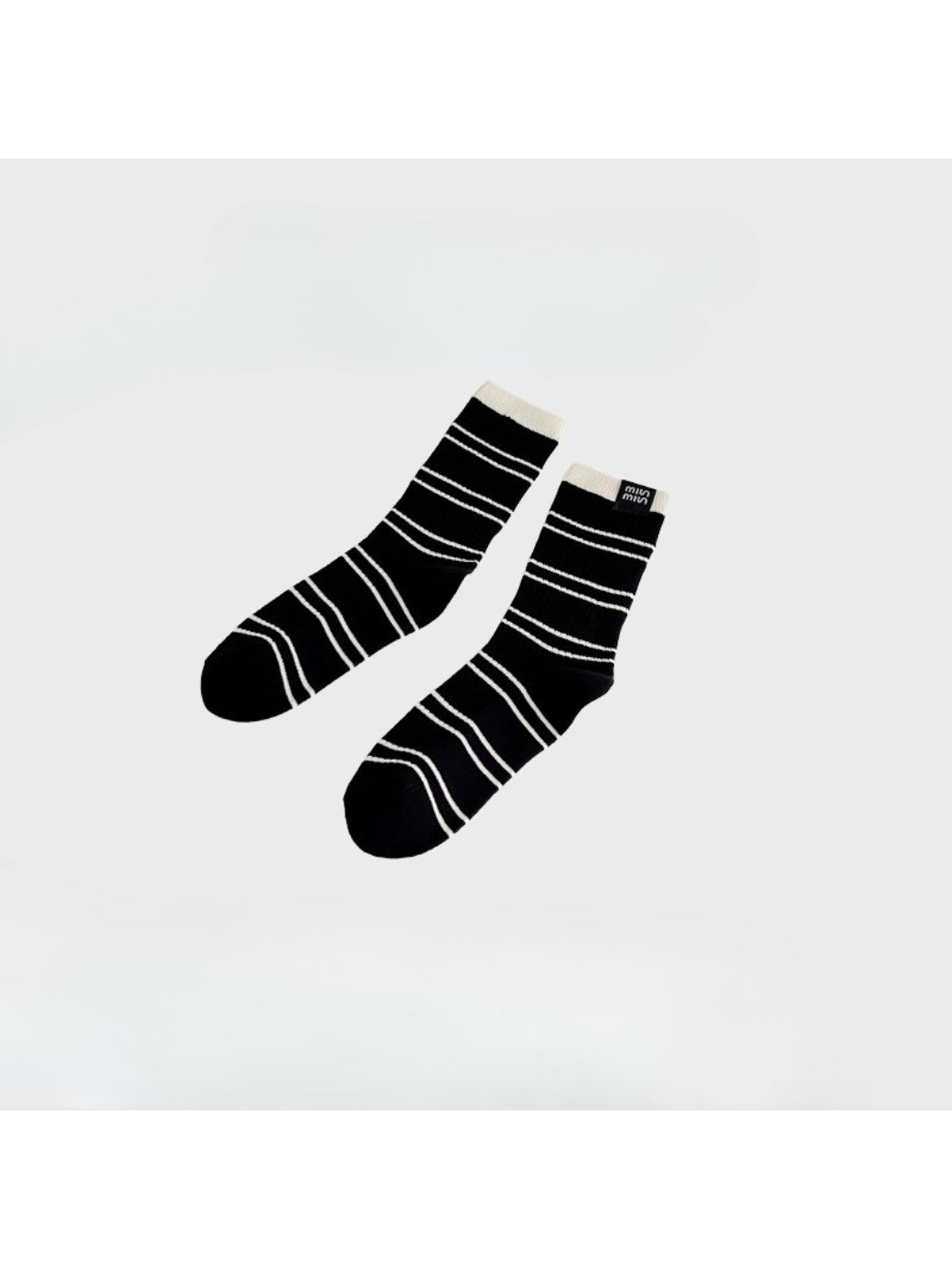 Rufia - Ribbed Cartoon Patch Contrast Cuff Crew Socks product image 4