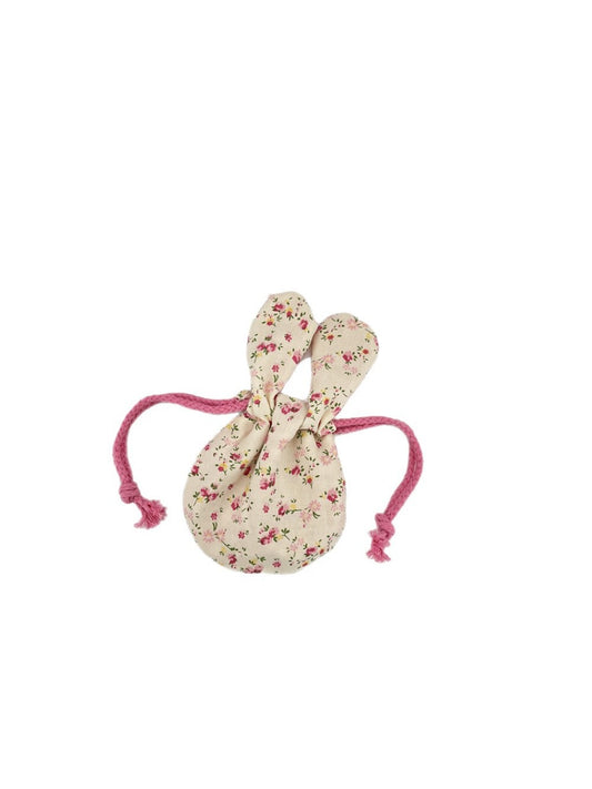 Cosbai - Floral Bunny Ears Drawstring Pouch