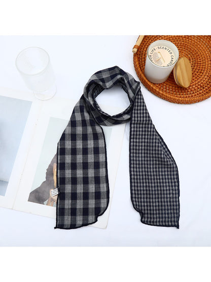 Scarvii - Vintage Plaid Check Pattern Long Scarf