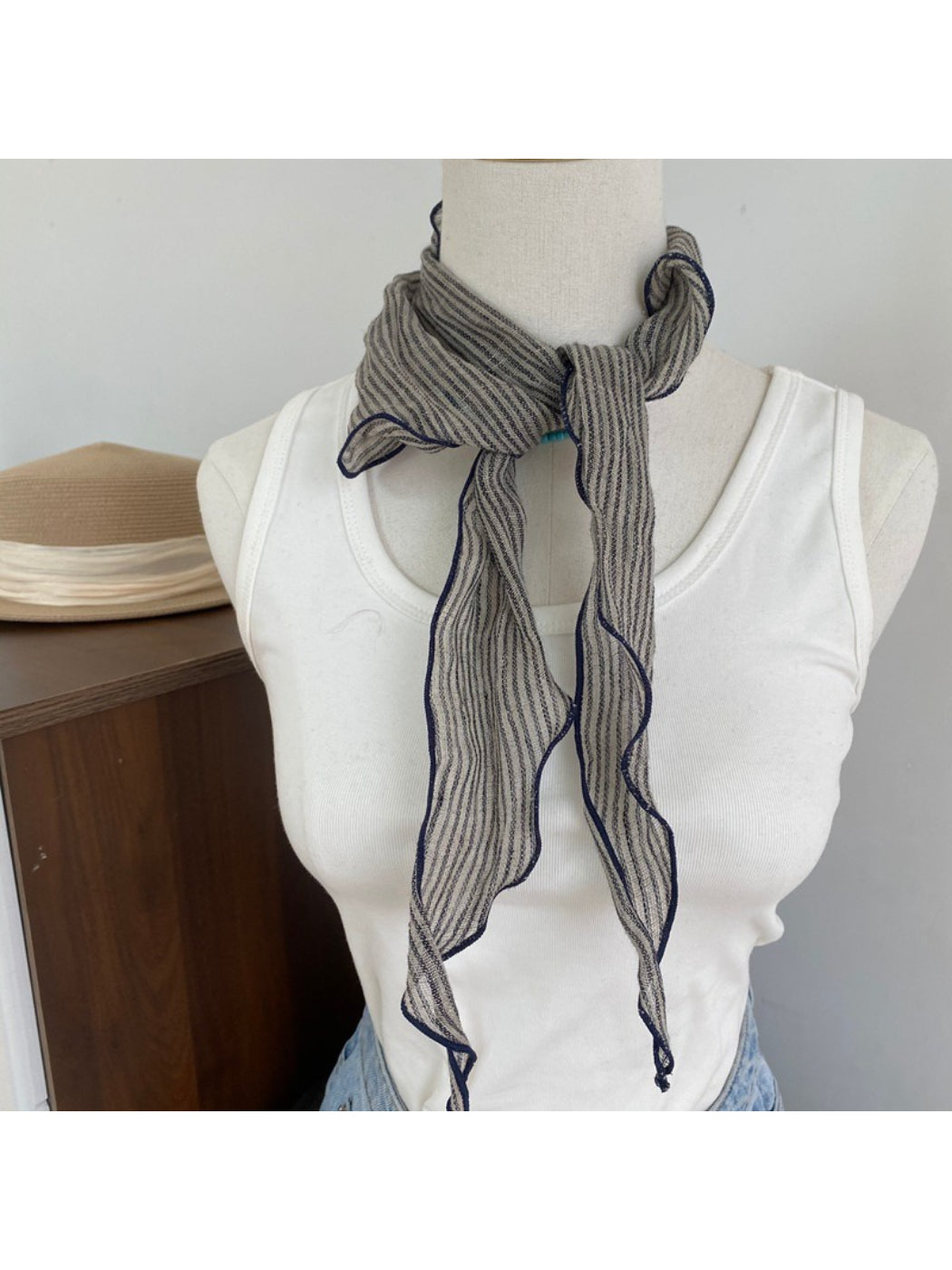 Scarvii Subtle Striped Triangle Scarf