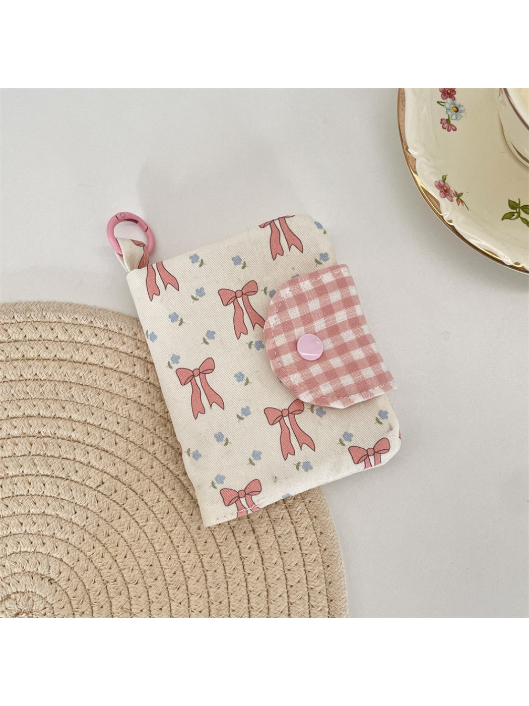 Cosbai - Vintage Floral Snap Button Coin Purse