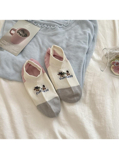 Rufia - Cute Tree and Dog Print Low Ankle Socks