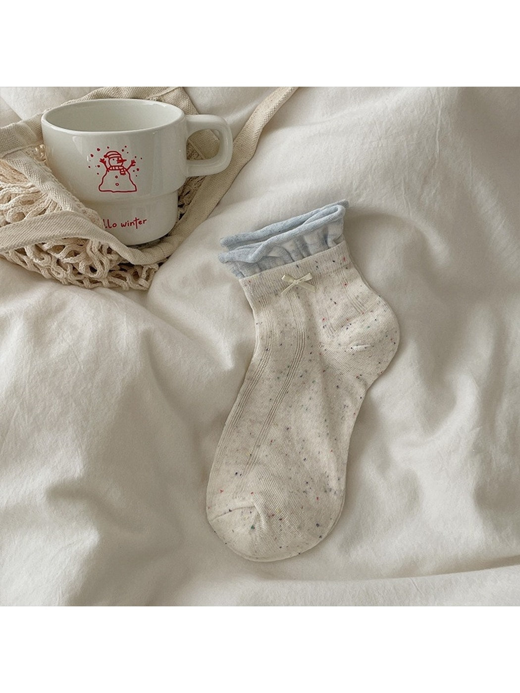 Rufia - Cartoon Dog Bow Detail Ankle Socks