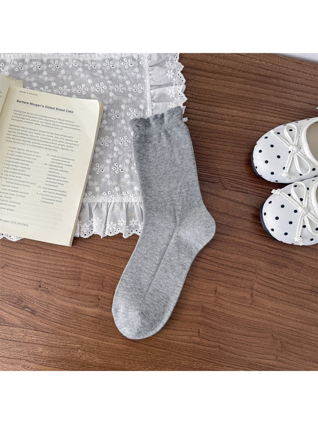 Rufia - Women's Solid Diamond Pattern Socks