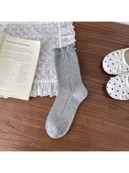 Rufia - Women's Solid Diamond Pattern Socks