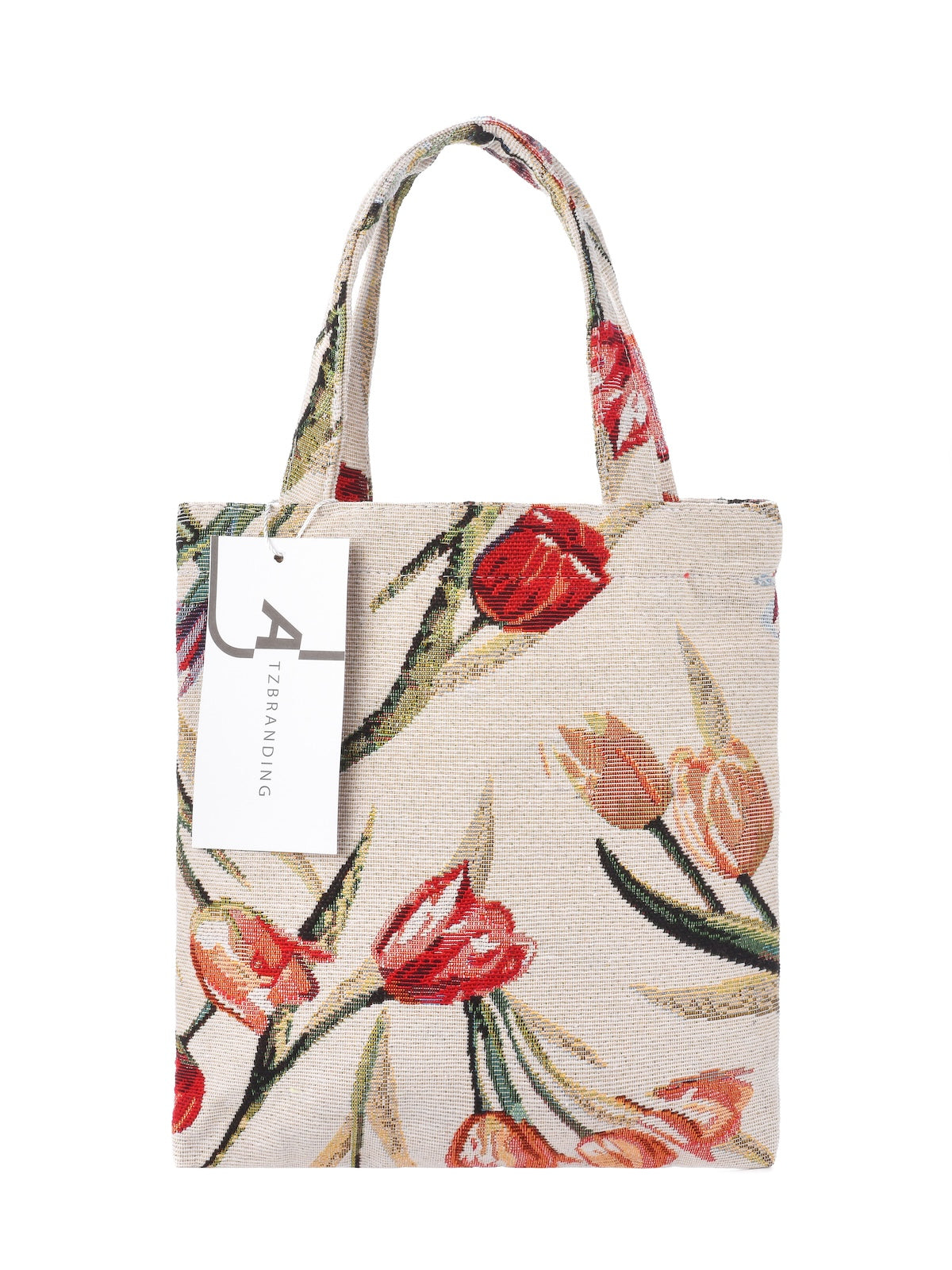 Cosbai - Vintage Colored Weave Floral Tote Bags