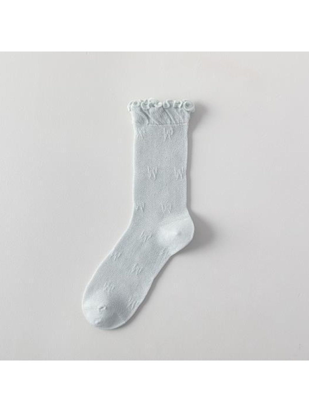 Rufia - Muted Solid Color Ruffle Crew Socks