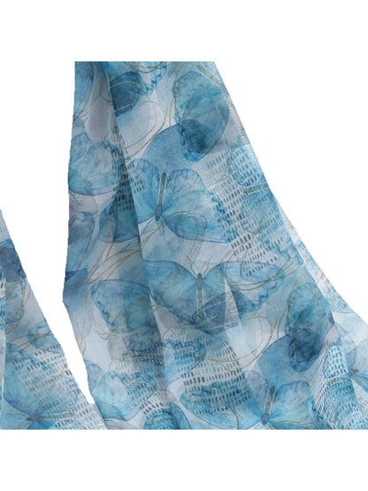 Scarvii - Blue Butterfly Print Scarf