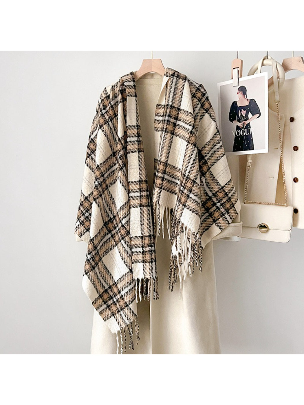 Scarvii - Classic Plaid Fringe Warm Scarf