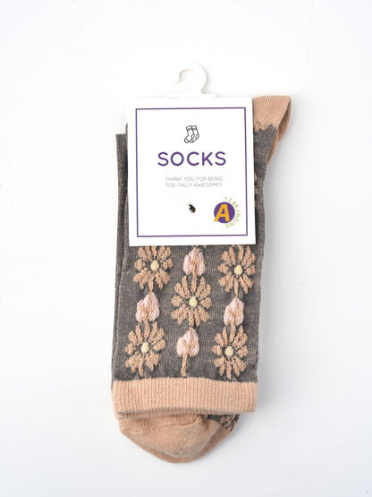 Rufia - Floral Knit Socks - Vintage & Stretchy