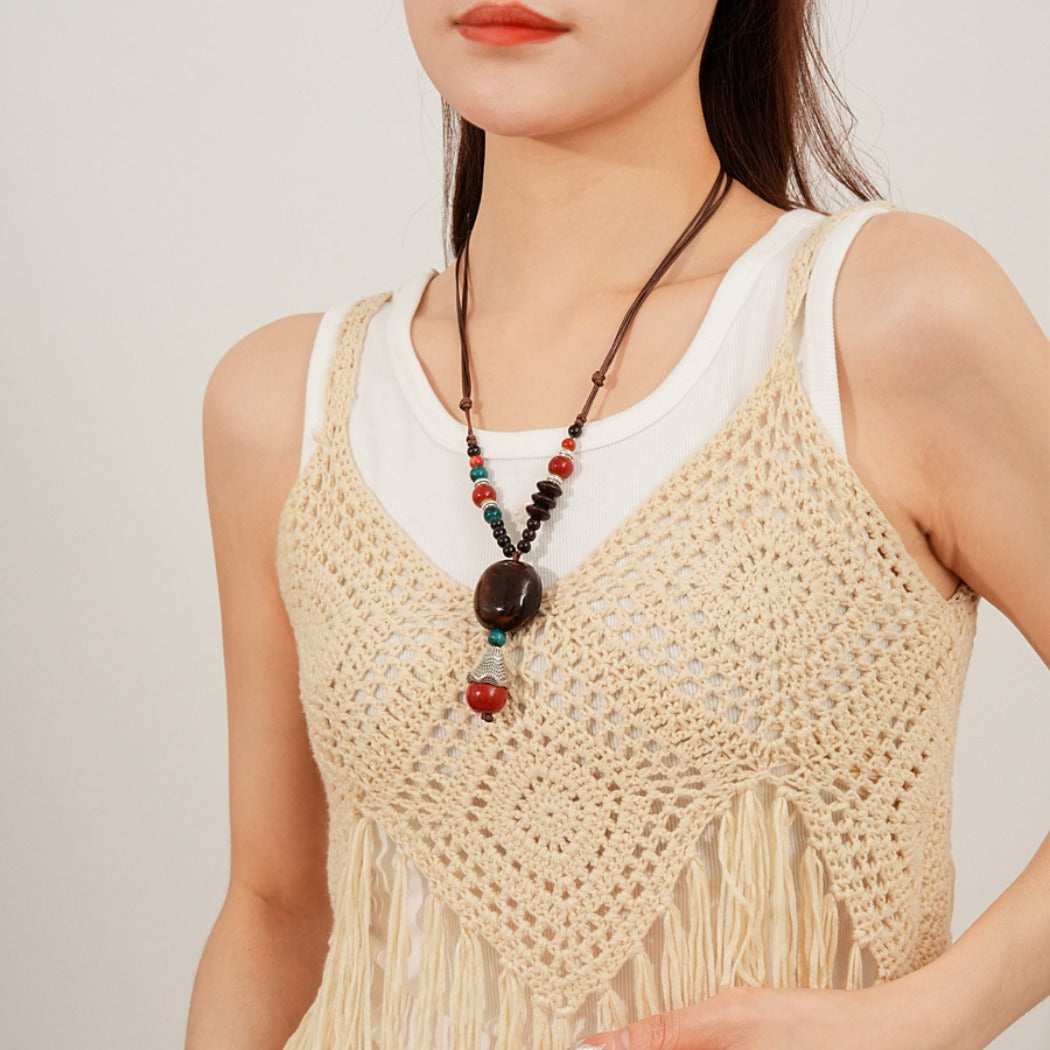 Bauai - Boho Beaded Statement Necklace - Vintage & Bold