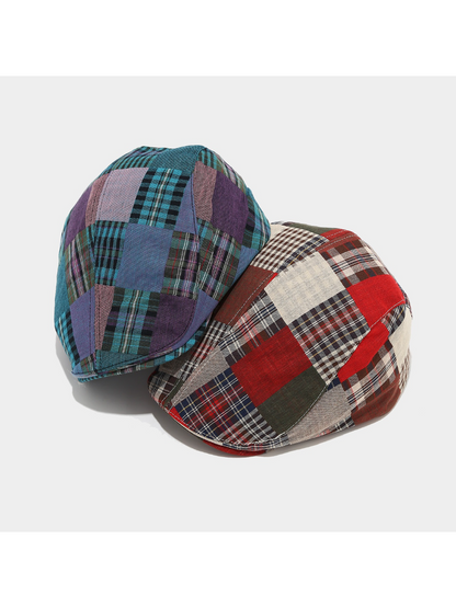 Haila - Patchwork Plaid Newsboy Cap