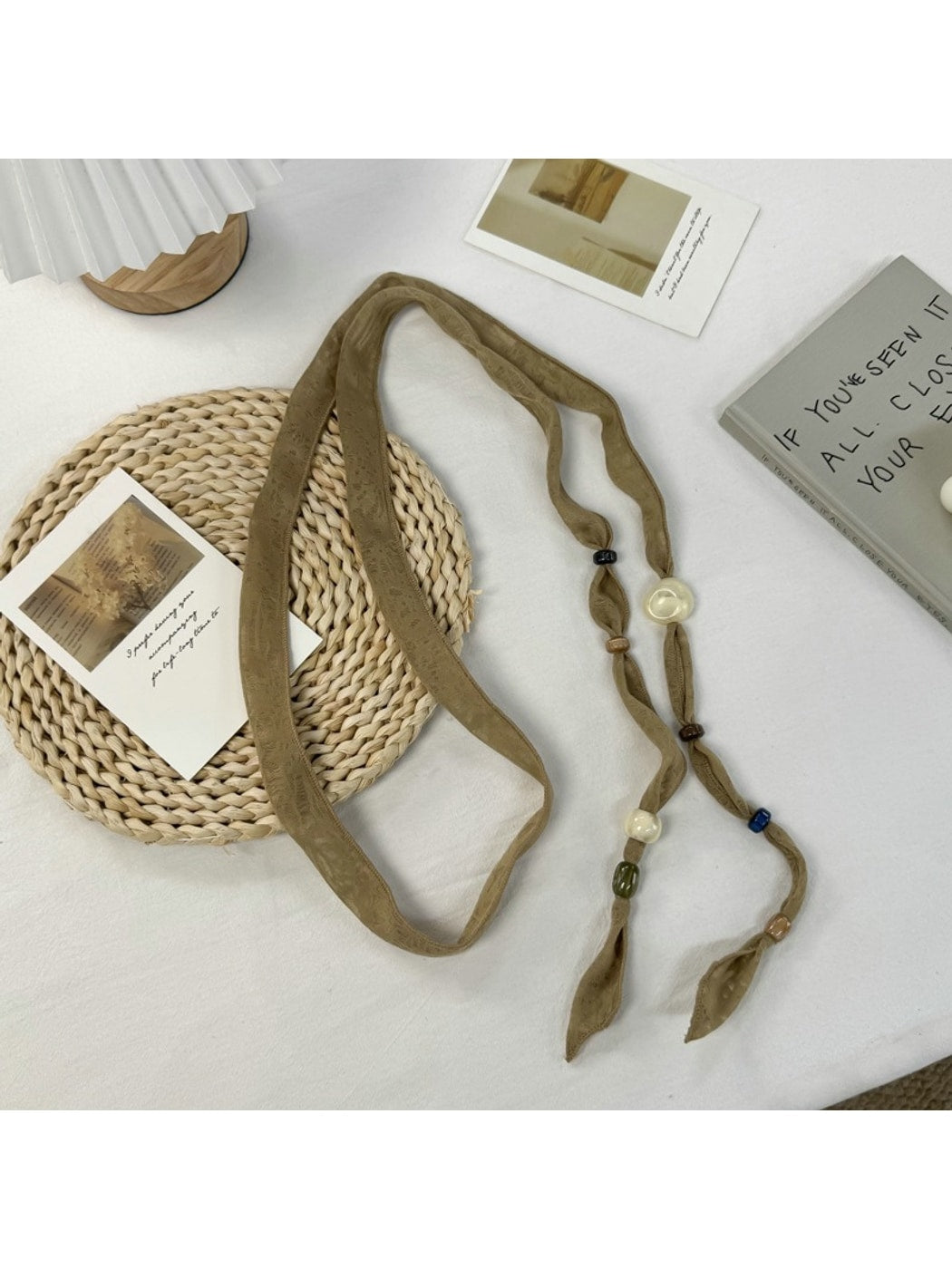 Scarvii - Minimal Elongated Tie Detail Fashion Necklace