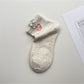 Rufia solid blue low cut socks