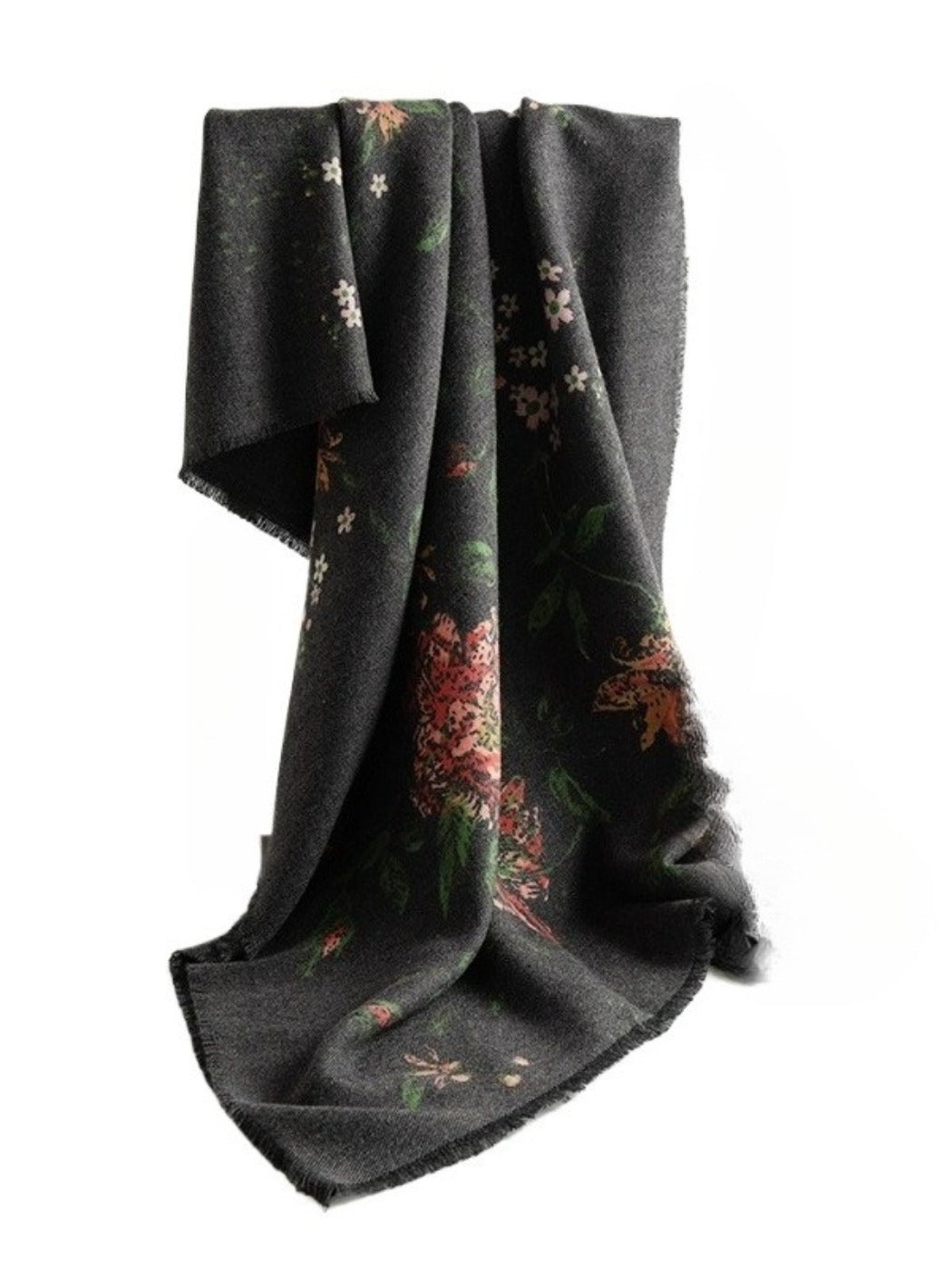 Scarvii - Vintage Floral Print Winter Scarf & Shawl