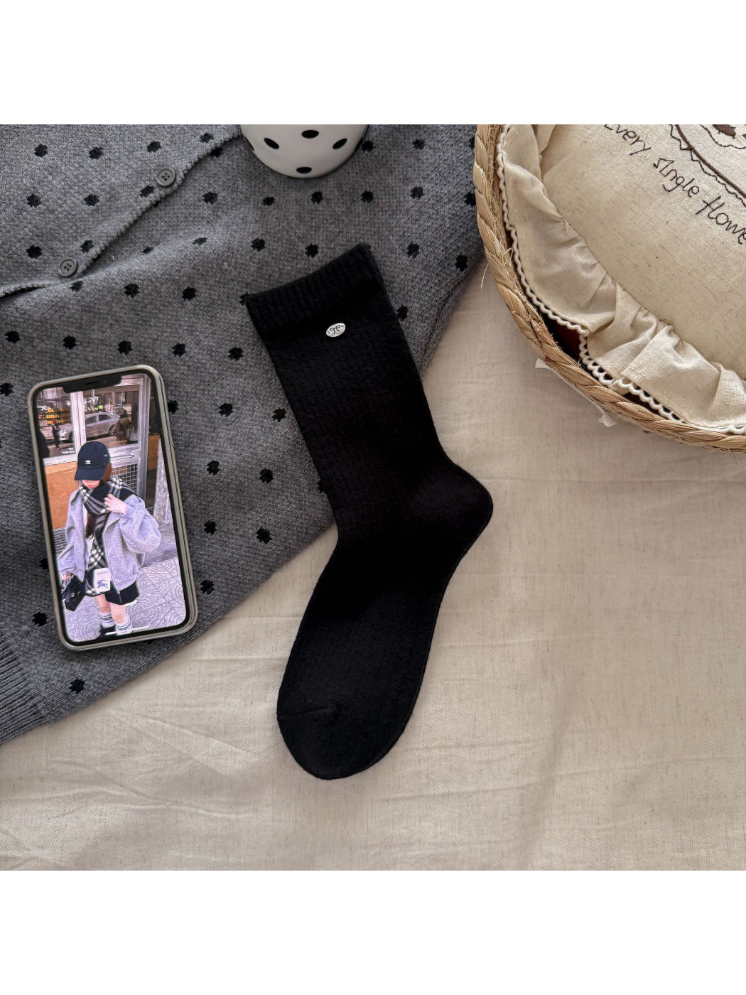 Rufia - Lace Bow Ribbed Socks
