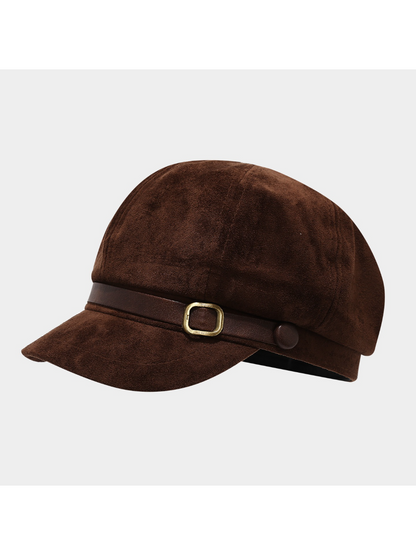 Haila - Vintage Buckle Band Newsboy Cap