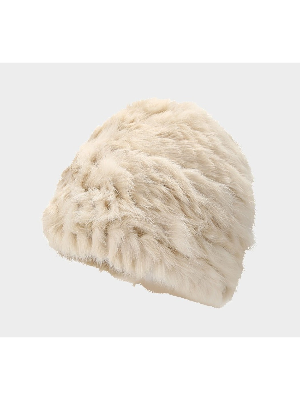 Haila - Soft Plush Full Head Coverage Knitted Bucket Hat