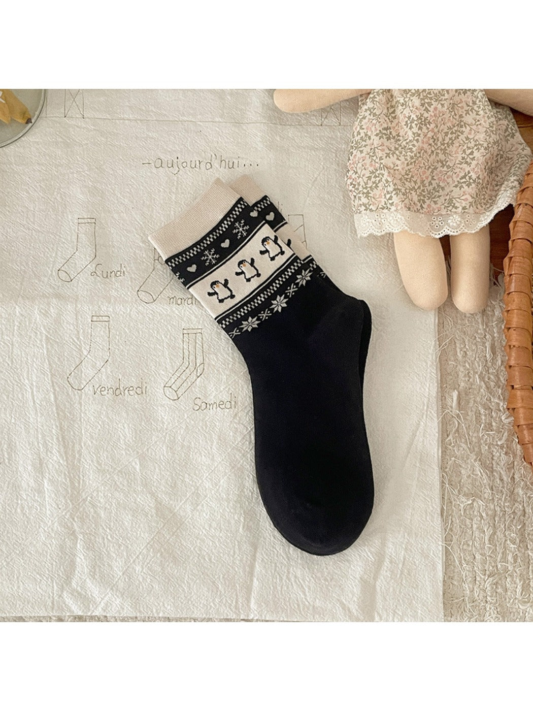 Rufia - Animal Pattern Cute Pattern Mid-Calf Socks