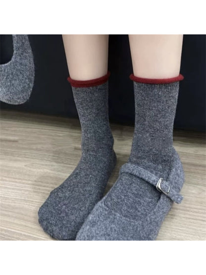 Rufia - Contrast Trim Crew Socks