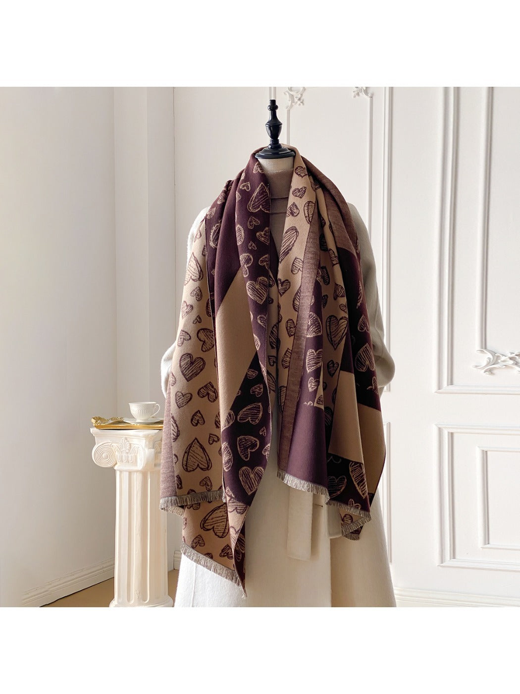 Scarvii – Romantic Heart Pattern Winter Scarf