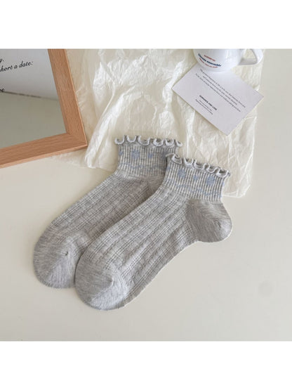 Rufia - Scalloped Edge Mesh Women's Ankle Socks