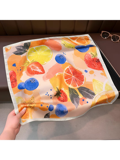 Scarvii - Simple Fruit Pattern Fashion Square Scarf